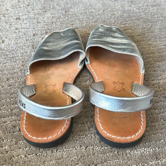 Silver Pons Leather Sandals - Picture 6 of 9